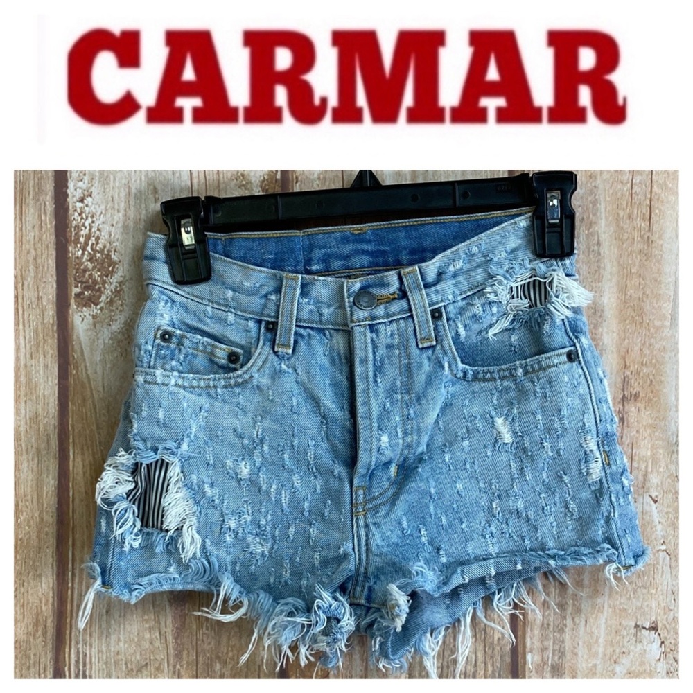 ➡️CarMar High Rise Distressed Denim Short Size 23
